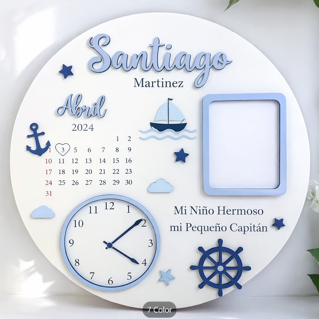 Placa de Nacimiento Bebé Personalizada en Madera