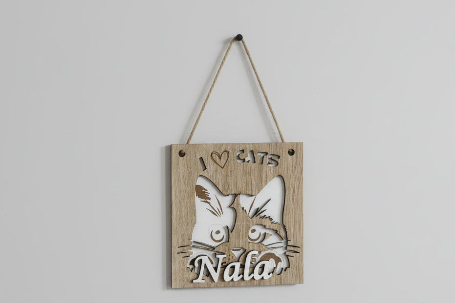 Placa Silueta Mascota Personalizada 15x15cm