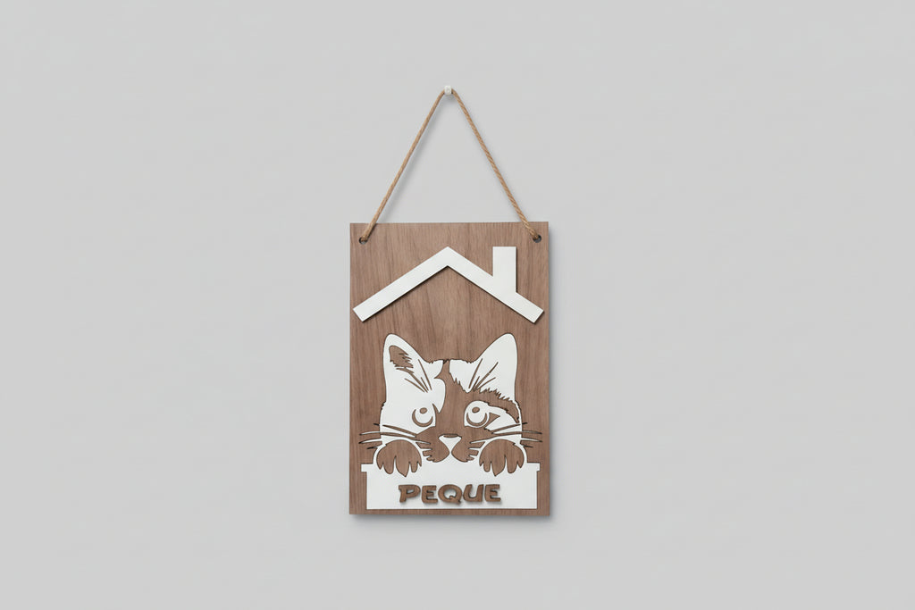 Placa Silueta Mascota Personalizada 15x15cm