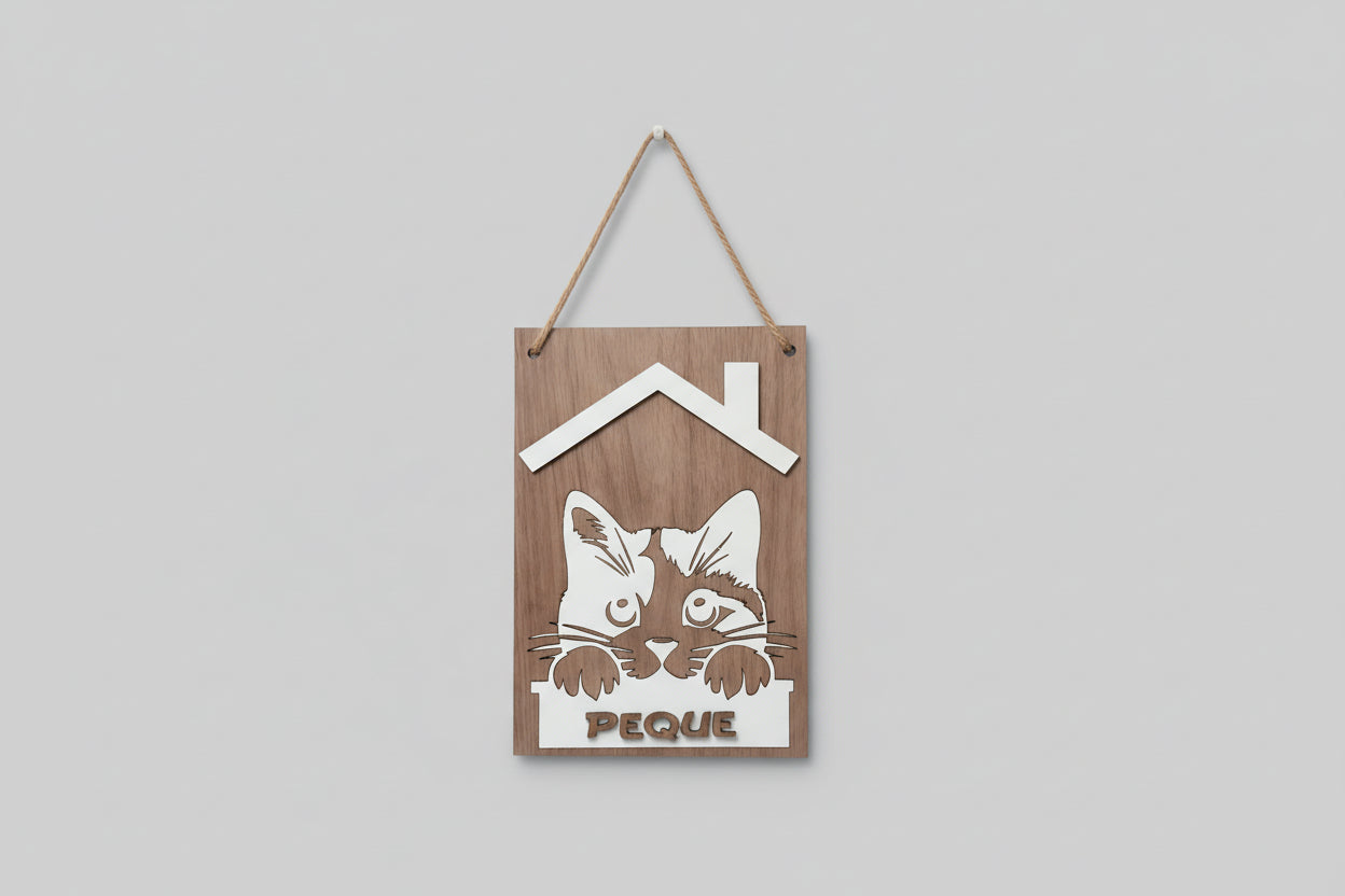 Placa Silueta Mascota Personalizada 15x15cm