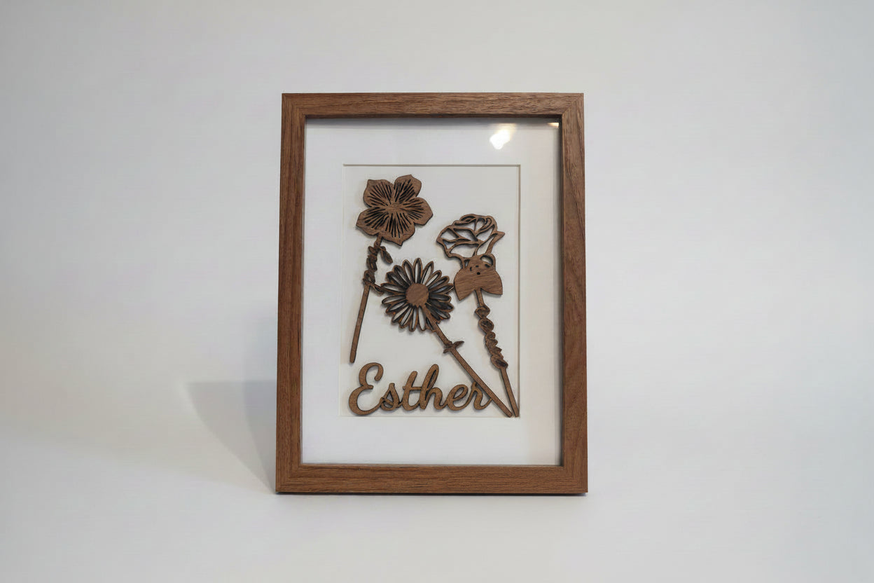 Cuadro Decorativo con Flores y Cualidades Personalizadas