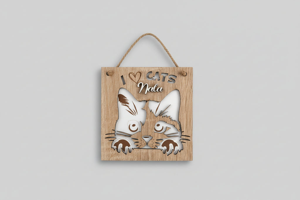 Placa Silueta Mascota Personalizada 15x15cm