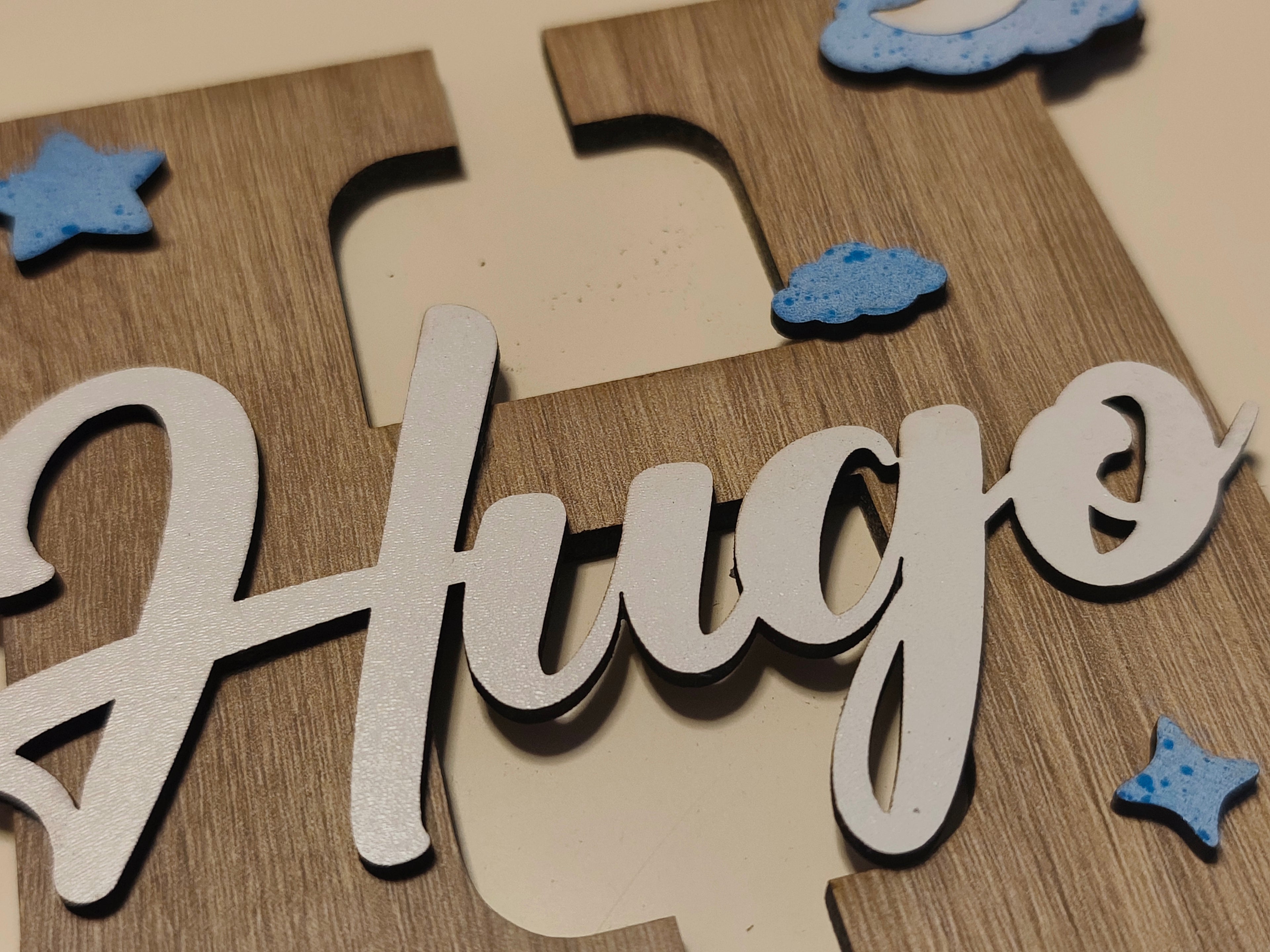 Placa de Puerta Personalizada con Inicial de Bebé