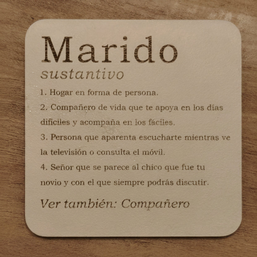 Posavasos Personalizado Estilo Diccionario - Set de 4