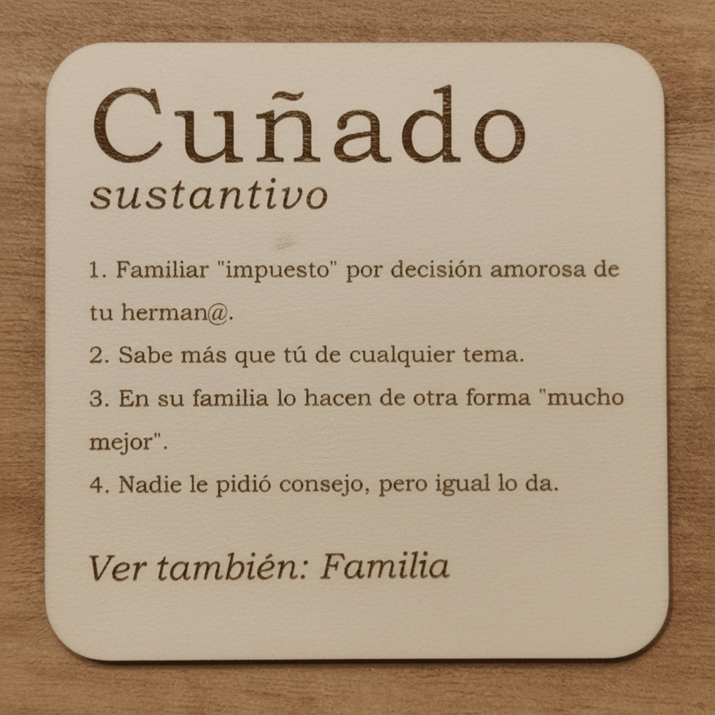 Posavasos Personalizado Estilo Diccionario - Set de 4