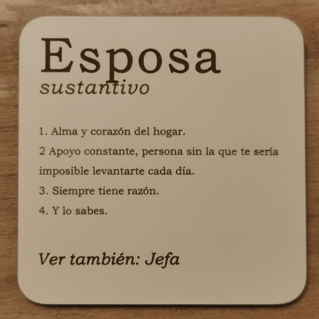 Posavasos Personalizado Estilo Diccionario - Set de 4